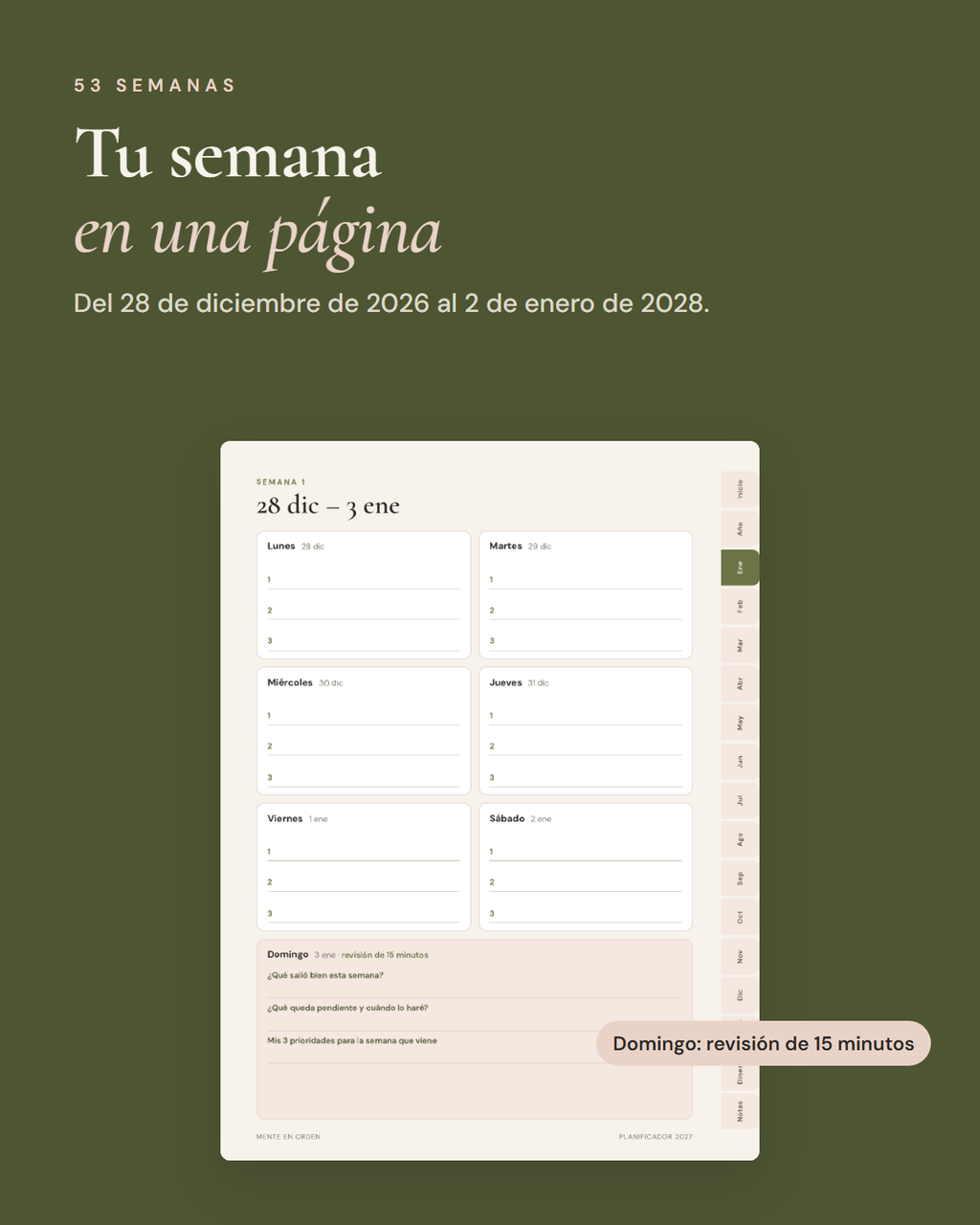PÃ¡gina semanal con revisiÃ³n del domingo