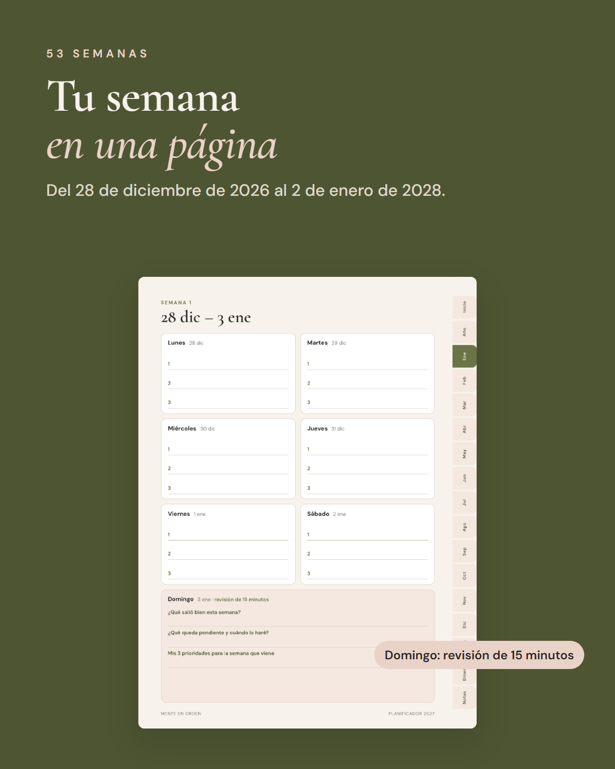PÃ¡gina semanal con revisiÃ³n del domingo