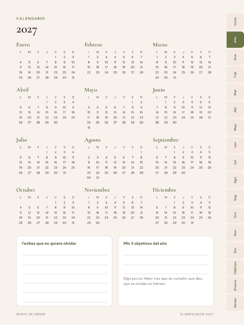 Calendario 2027