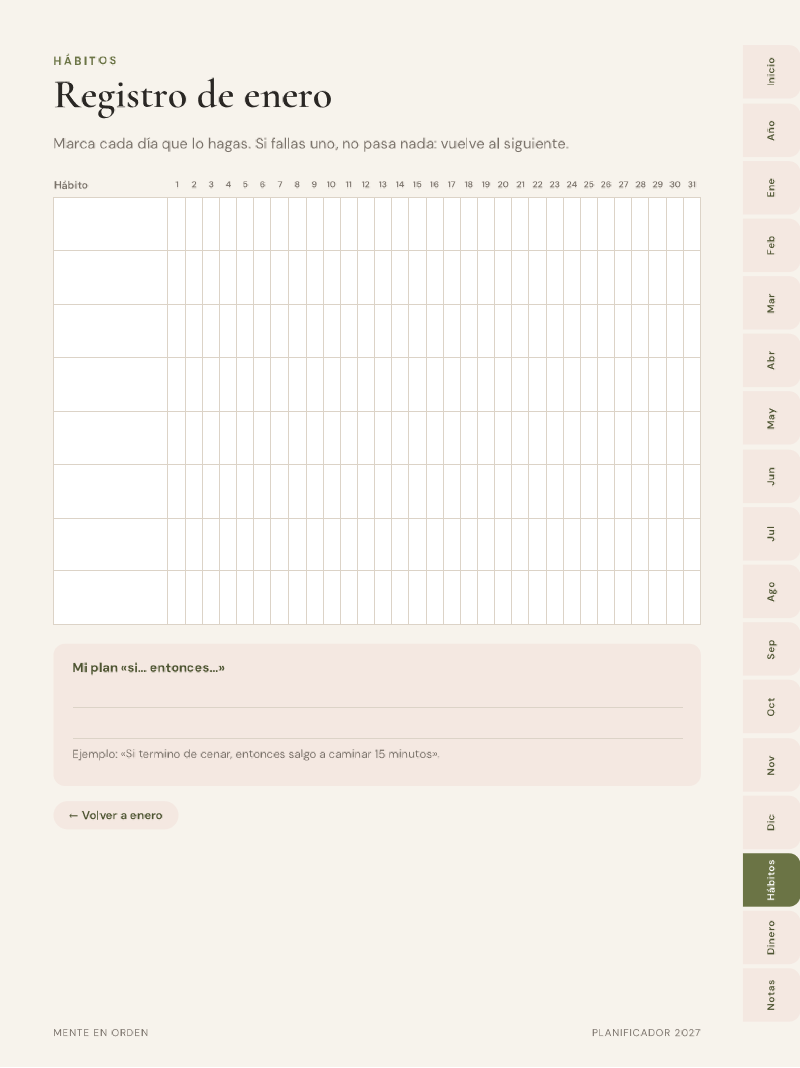 Registro de hábitos